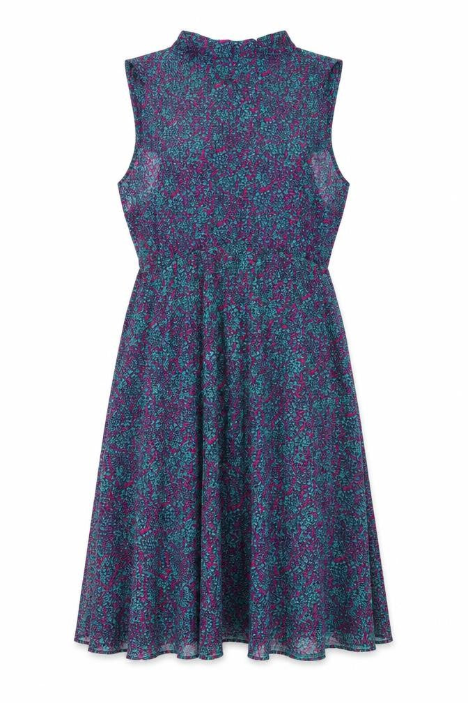 Izabel Womens Multicoloured Floral Viscose A-Line Size 14 V-Neck Tie