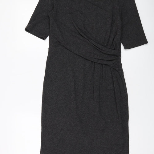 Phase Eight Womens Grey Viscose Sheath Size 12 Round Neck Pullover