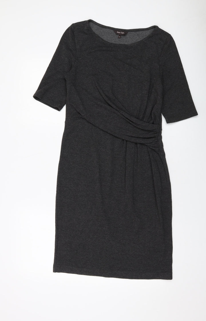 Phase Eight Womens Grey Viscose Sheath Size 12 Round Neck Pullover