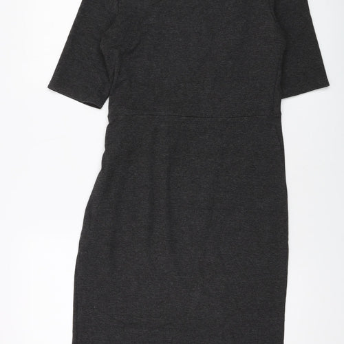 Phase Eight Womens Grey Viscose Sheath Size 12 Round Neck Pullover