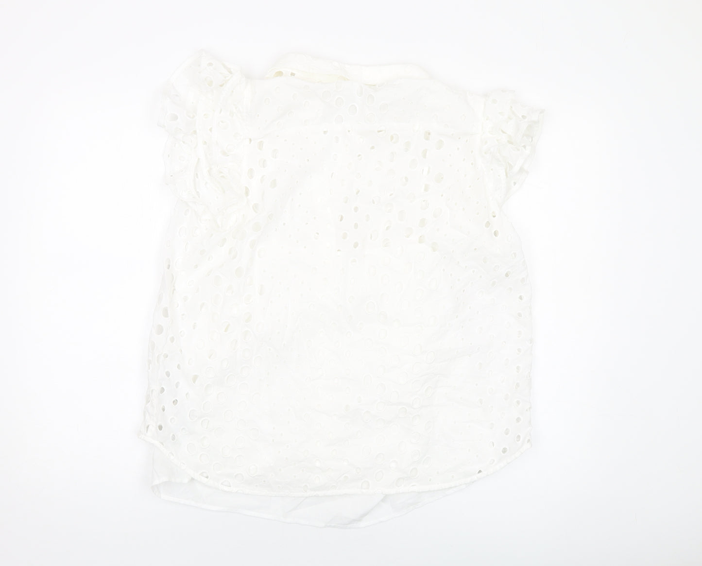 Marks and Spencer Womens Ivory Cotton Basic Button-Up Size 14 Collared