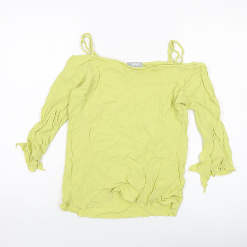 Wallis Womens Green Viscose Basic Blouse Size 10 Square Neck