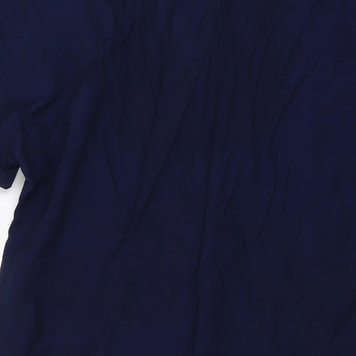 Marks and Spencer Womens Blue Viscose Basic Blouse Size 10 V-Neck