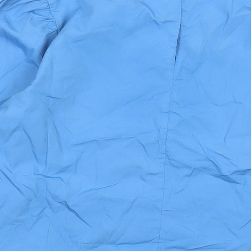 Marks and Spencer Womens Blue Cotton Basic Blouse Size 14 Round Neck