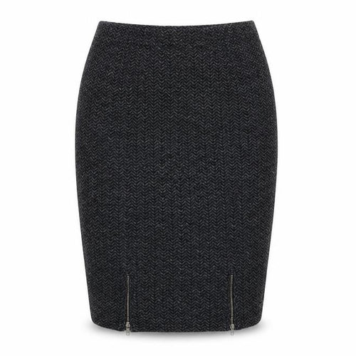 Masai Womens Grey Herringbone Cotton Straight & Pencil Skirt Size M