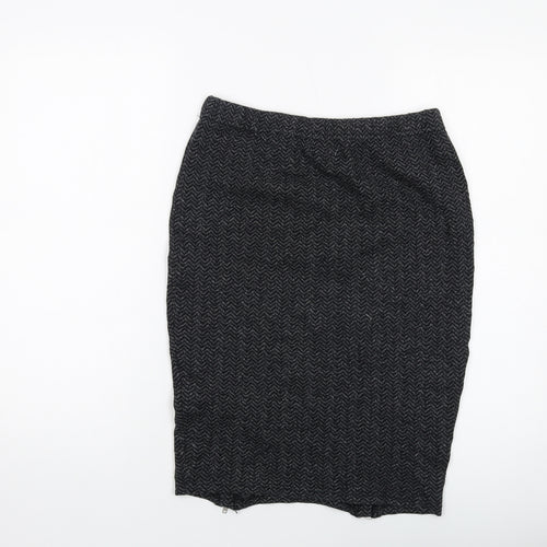 Masai Womens Grey Herringbone Cotton Straight & Pencil Skirt Size M