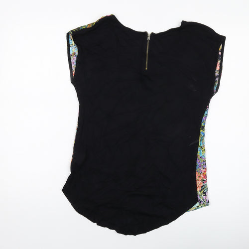 Warehouse Womens Multicoloured Fair Isle Polyester Basic T-Shirt Size 8 Round Neck