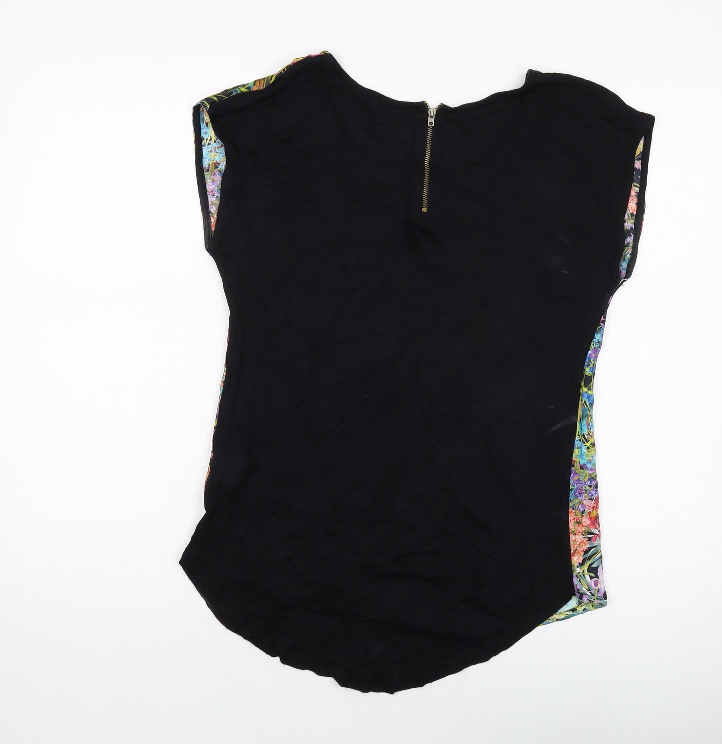 Warehouse Womens Multicoloured Fair Isle Polyester Basic T-Shirt Size 8 Round Neck