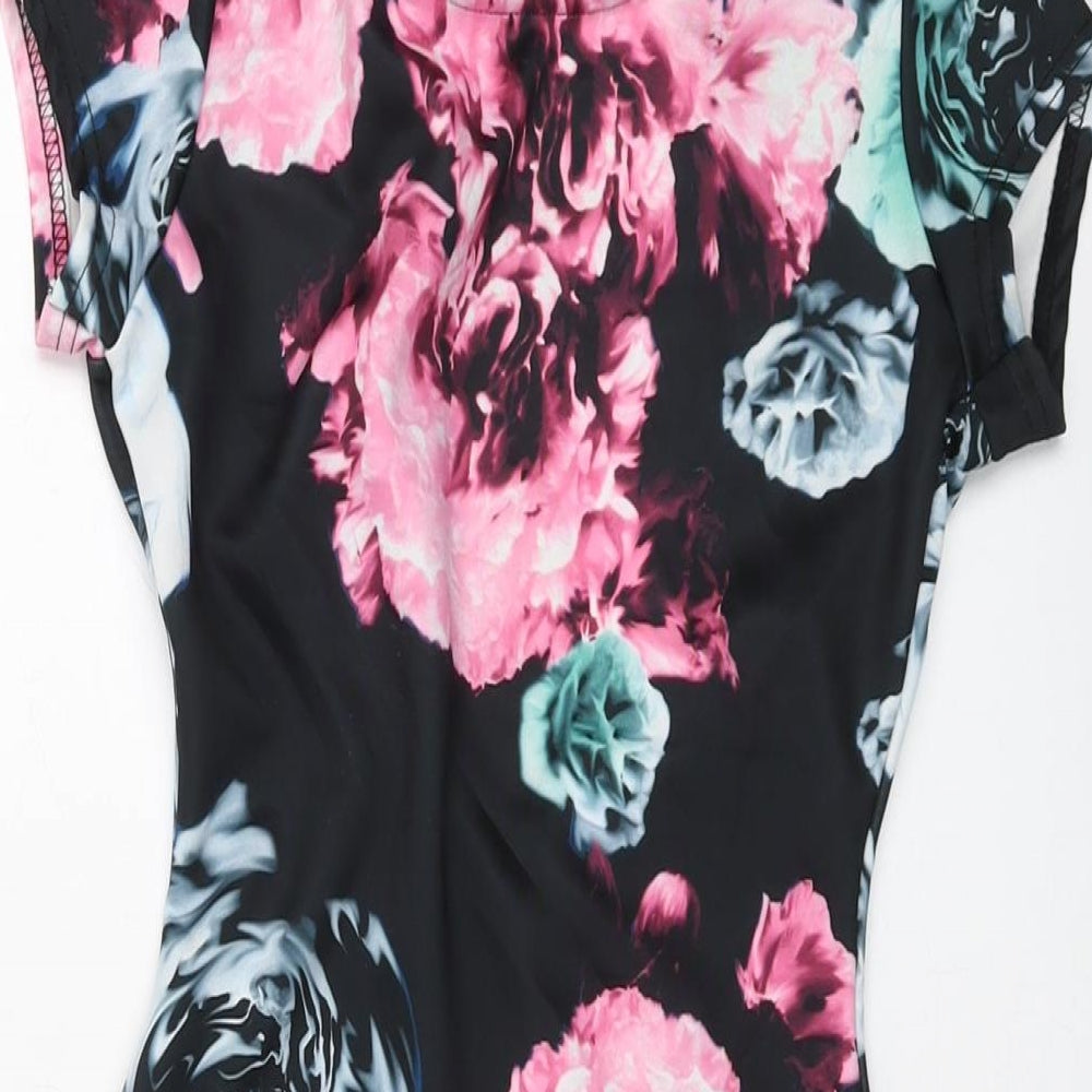 Quiz Womens Multicoloured Floral Polyester Bodycon Size 6 Round Neck Pullover
