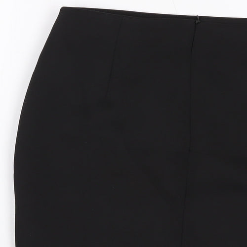 Missguided Womens Black Floral Polyester Mini Skirt Size 10 Zip