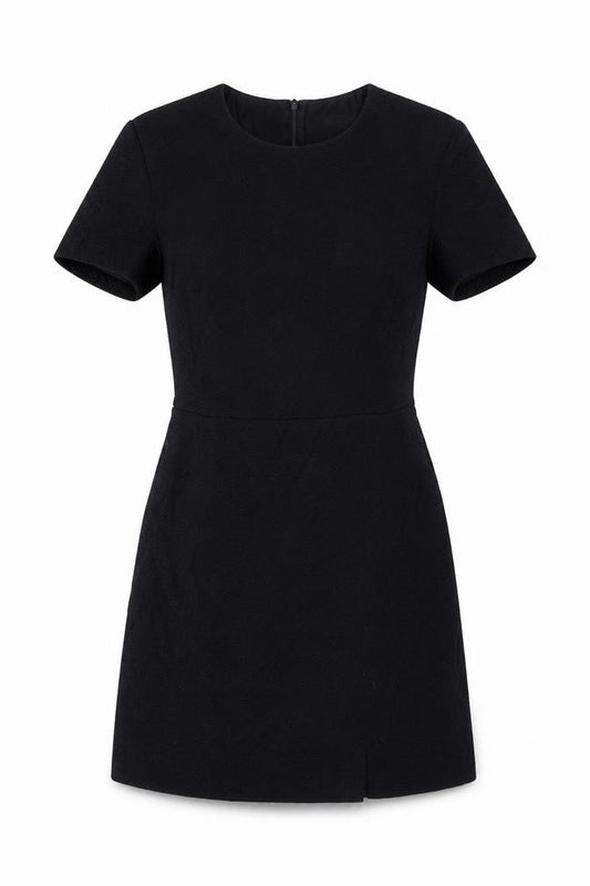 Front view of French Connection women’s blue polyester a-line, size UK 8, round neck zip