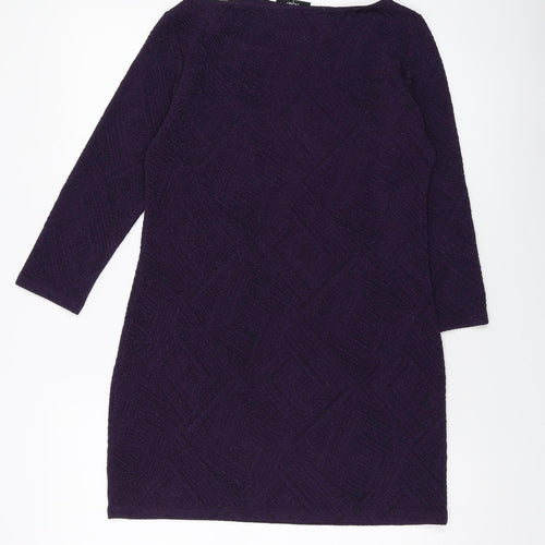 Wallis Womens Purple Polyester Basic Blouse Size S Round Neck