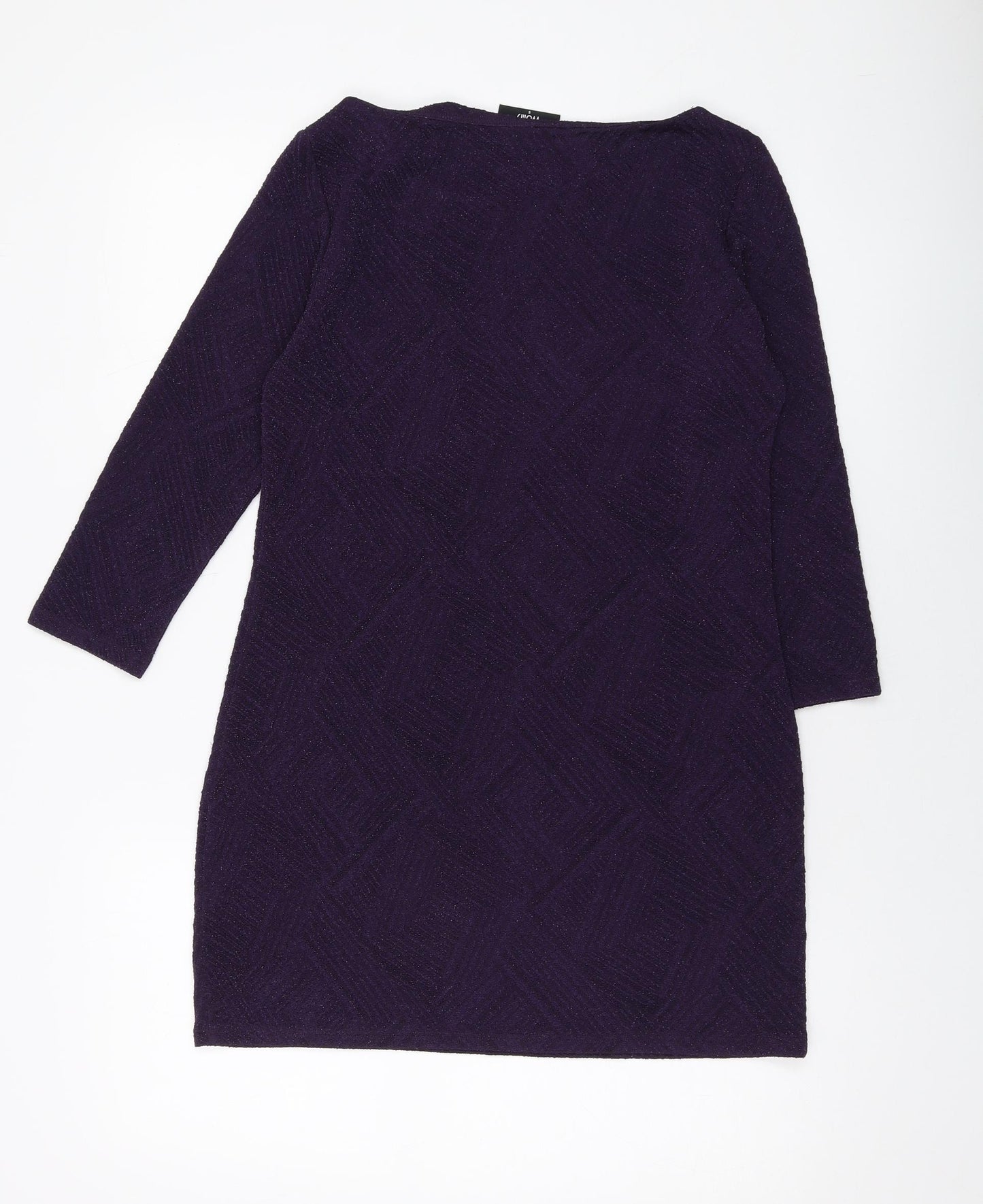 Wallis Womens Purple Polyester Basic Blouse Size S Round Neck