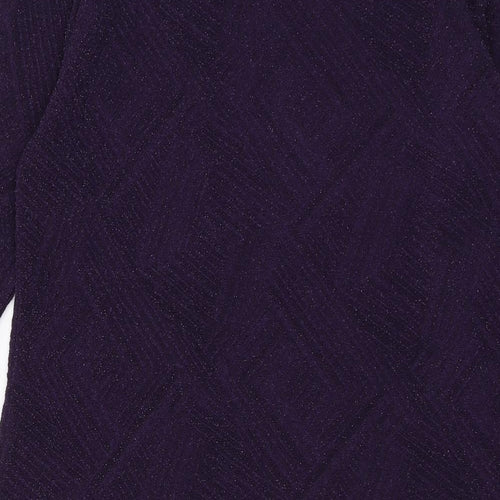Wallis Womens Purple Polyester Basic Blouse Size S Round Neck