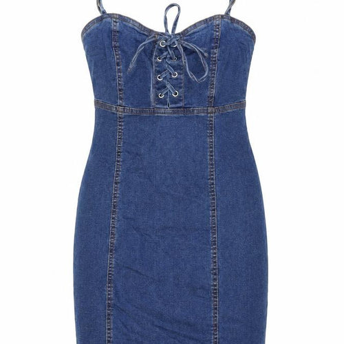 Denim & Co. Womens Blue Cotton Mini Size 8 Sweetheart Zip
