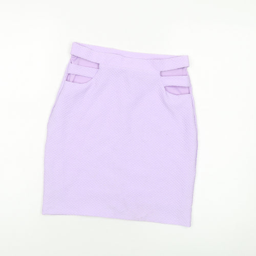 Miss Selfridge Womens Purple Polyester Mini Skirt Size 10