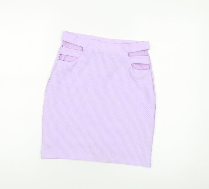 Miss Selfridge Womens Purple Polyester Mini Skirt Size 10