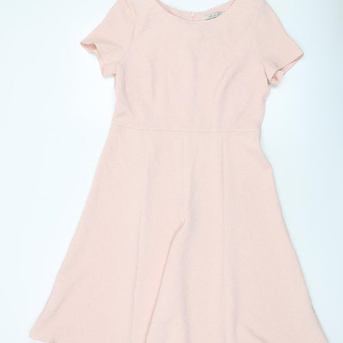 Marks and Spencer Womens Pink Polyester A-Line Size 12 Round Neck Pullover