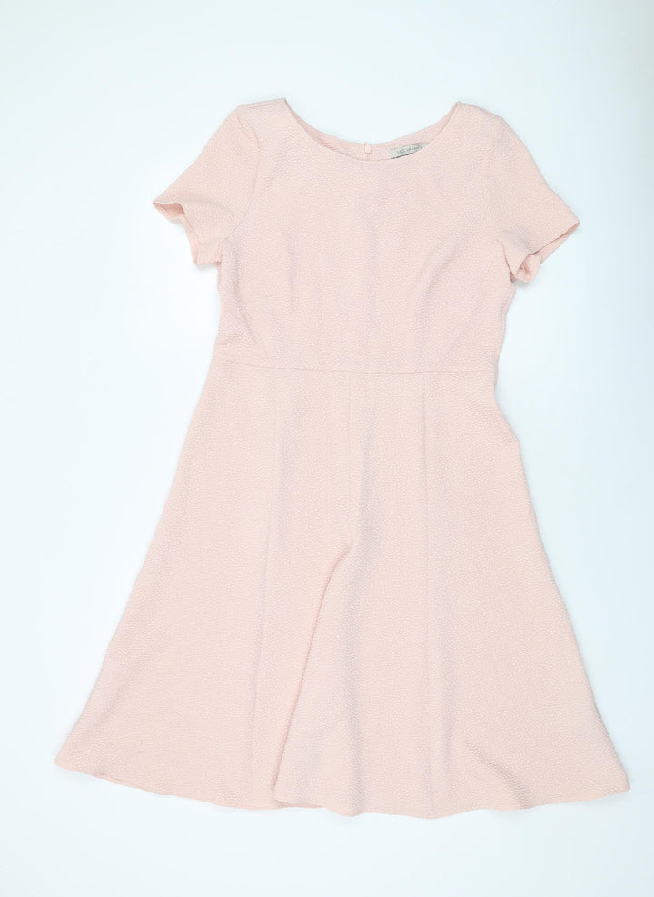 Marks and Spencer Womens Pink Polyester A-Line Size 12 Round Neck Pullover