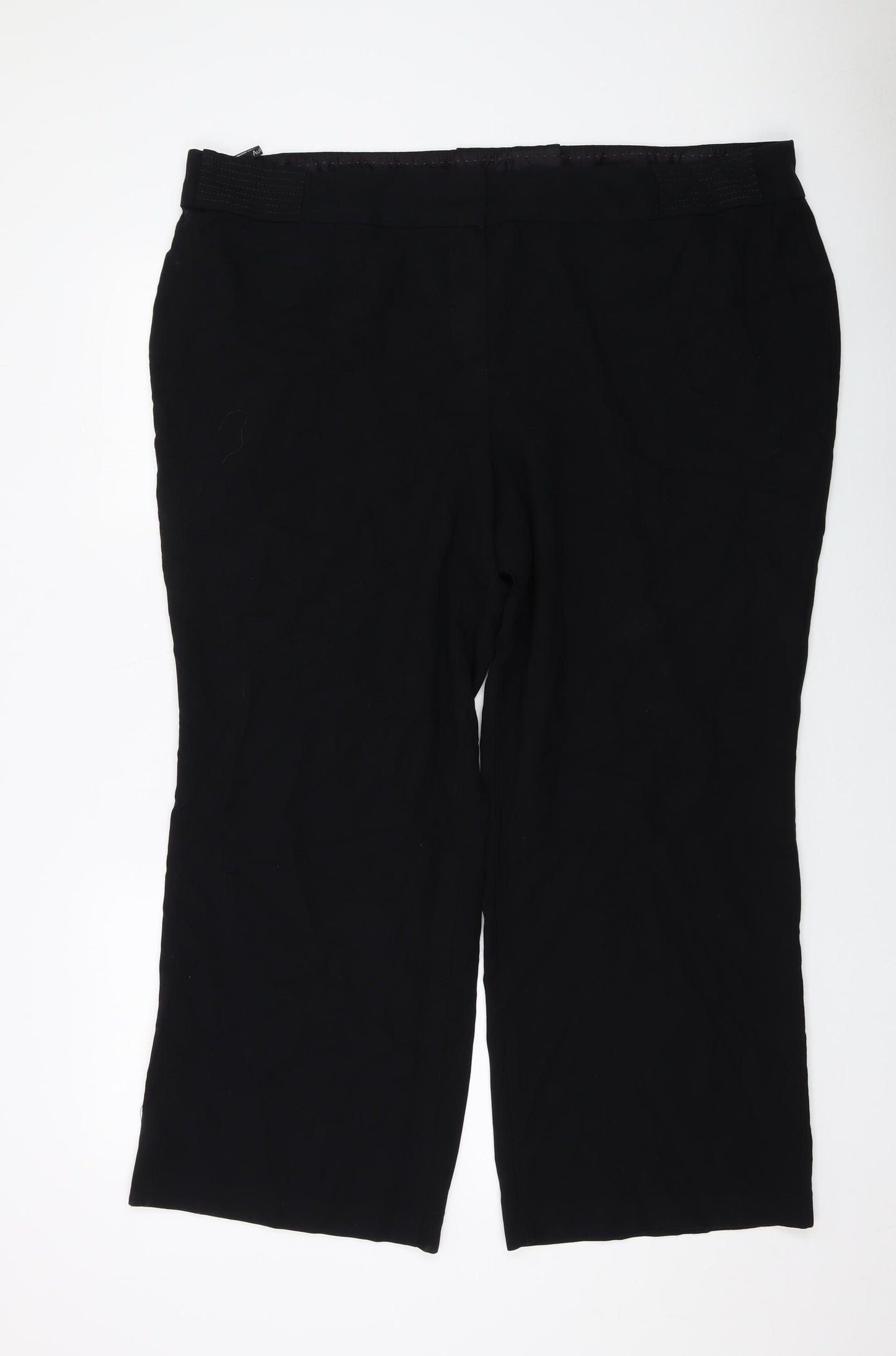 Marks and Spencer Womens Black Acetate Trousers Size 26 L28 in Regular Button