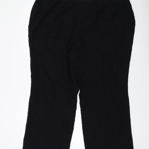 Marks and Spencer Womens Black Acetate Trousers Size 26 L28 in Regular Button