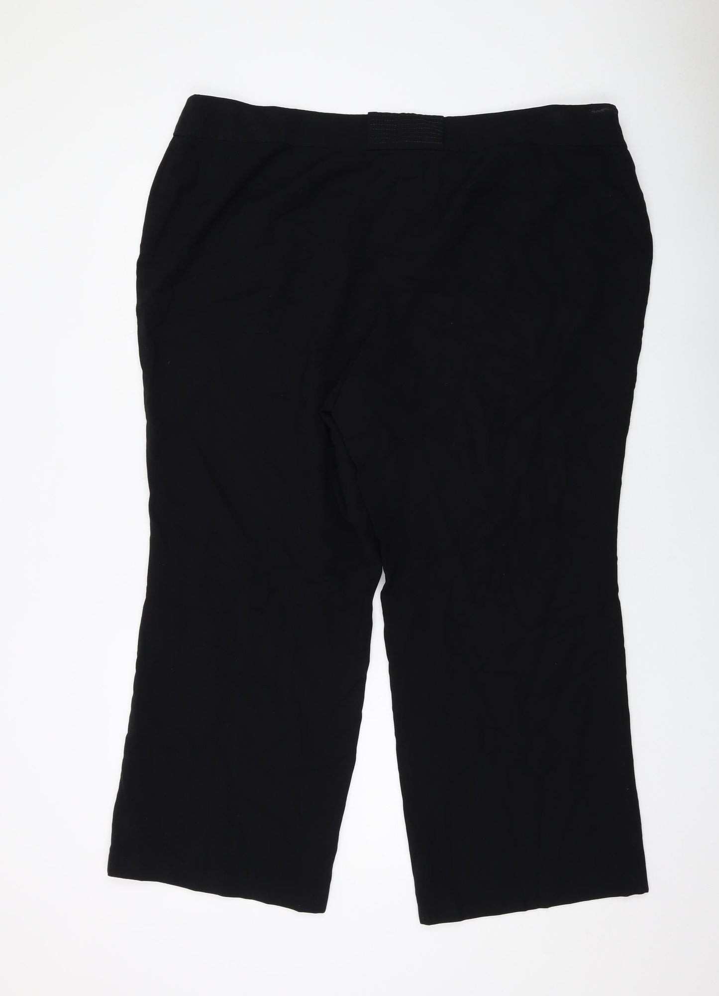 Marks and Spencer Womens Black Acetate Trousers Size 26 L28 in Regular Button