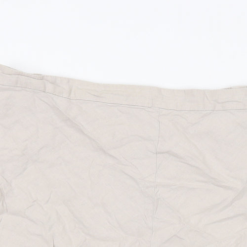 M&Co Womens Beige Linen Skater Skirt Size 16