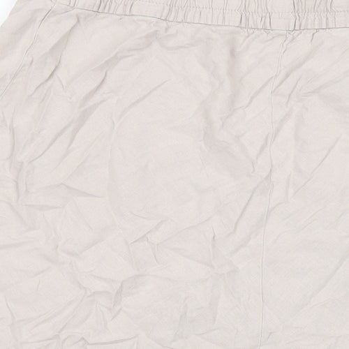 M&Co Womens Beige Linen Skater Skirt Size 16