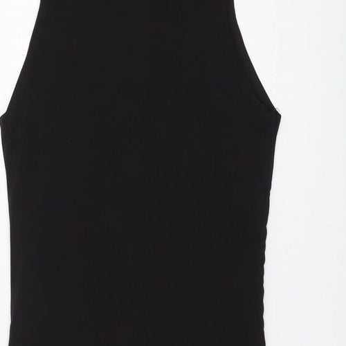 Boohoo Womens Black Polyester Bodysuit One-Piece Size 8 Snap