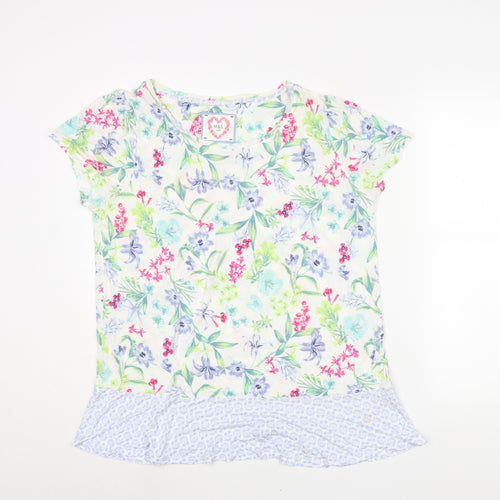 Marks and Spencer Womens Multicoloured Floral Viscose Top Pyjama Top Size 14