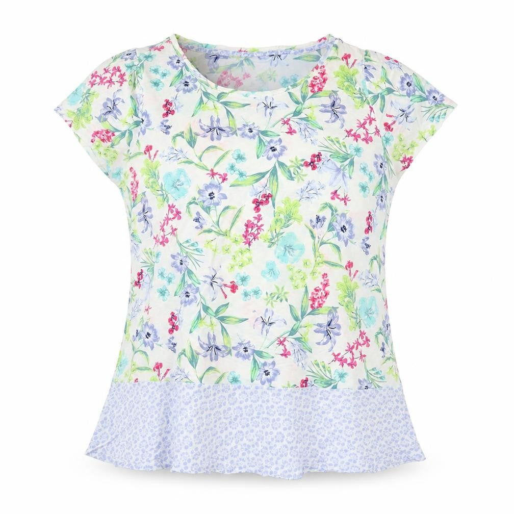 Marks and Spencer Womens Multicoloured Floral Viscose Top Pyjama Top Size 14