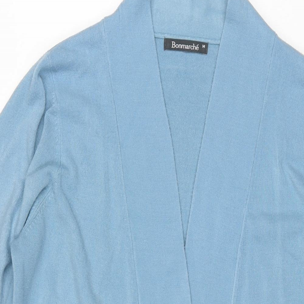 Bonmarché Womens Blue V-Neck Acrylic Cardigan Jumper Size M