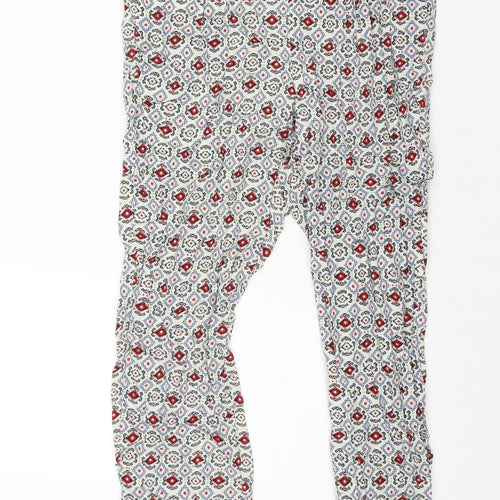 Marks and Spencer Womens Multicoloured Geometric Viscose Harem Trousers Size 8 L25 in Regular