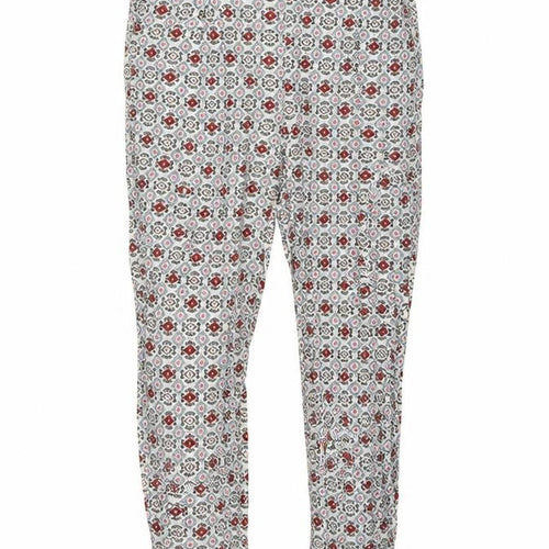 Marks and Spencer Womens Multicoloured Geometric Viscose Harem Trousers Size 8 L25 in Regular