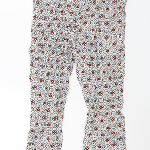 Marks and Spencer Womens Multicoloured Geometric Viscose Harem Trousers Size 8 L25 in Regular