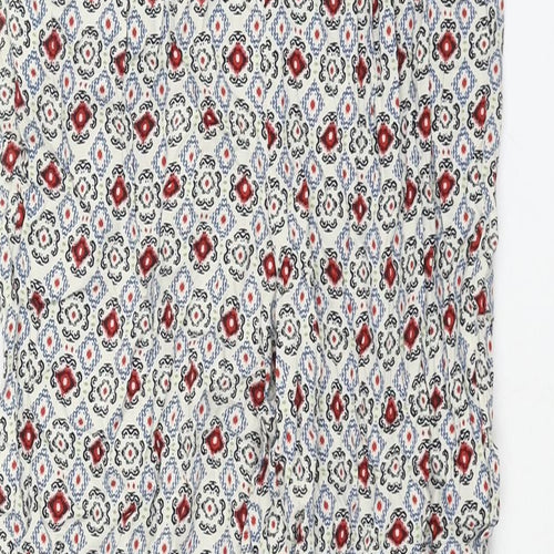 Marks and Spencer Womens Multicoloured Geometric Viscose Harem Trousers Size 8 L25 in Regular