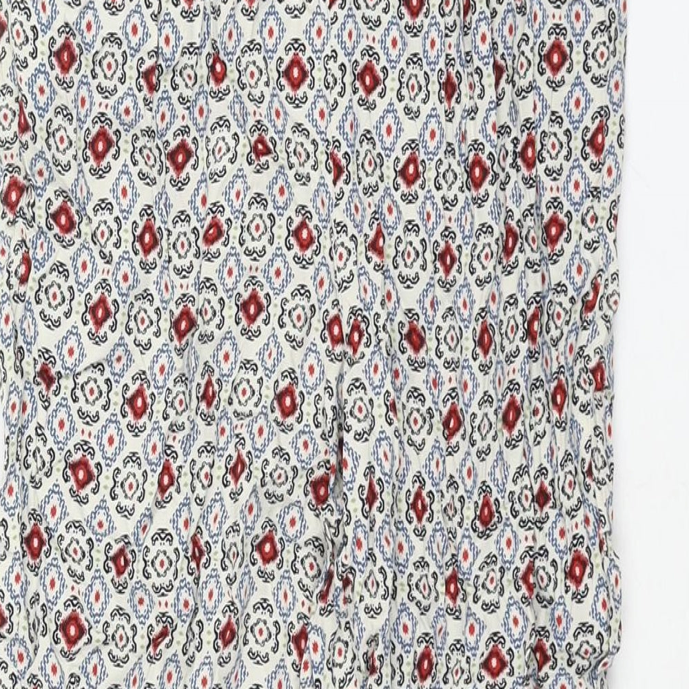 Marks and Spencer Womens Multicoloured Geometric Viscose Harem Trousers Size 8 L25 in Regular