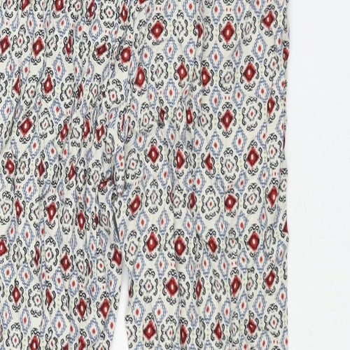 Marks and Spencer Womens Multicoloured Geometric Viscose Harem Trousers Size 8 L25 in Regular
