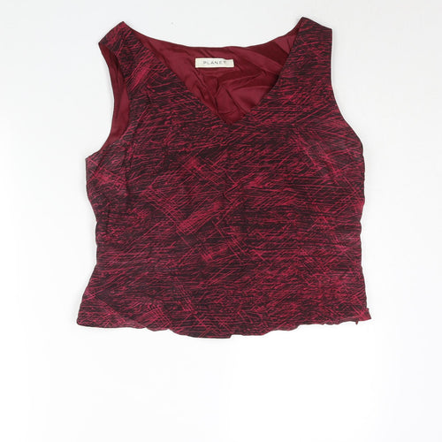 Planet Womens Pink Geometric Cupro Camisole Blouse Size 14 V-Neck