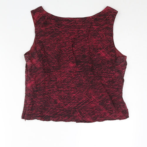 Planet Womens Pink Geometric Cupro Camisole Blouse Size 14 V-Neck