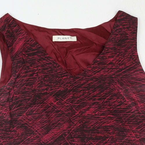 Planet Womens Pink Geometric Cupro Camisole Blouse Size 14 V-Neck