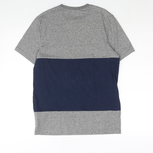 Topman Mens Green Colourblock Cotton T-Shirt Size XS Round Neck