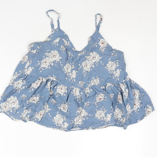 Glamorous Womens Blue Floral Polyester Camisole Blouse Size S Sweetheart - Flare