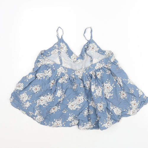 Glamorous Womens Blue Floral Polyester Camisole Blouse Size S Sweetheart - Flare