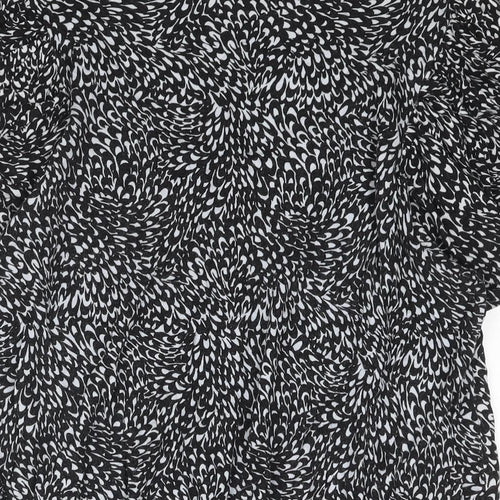 Dorothy Perkins Womens Black Geometric Viscose Basic Blouse Size 18 Round Neck
