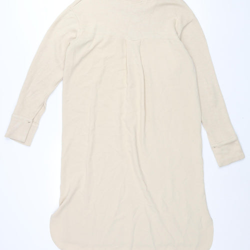 Zara Womens Beige Polyester Jumper Dress Size S Round Neck Pullover