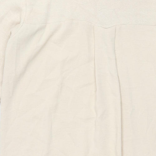 Zara Womens Beige Polyester Jumper Dress Size S Round Neck Pullover