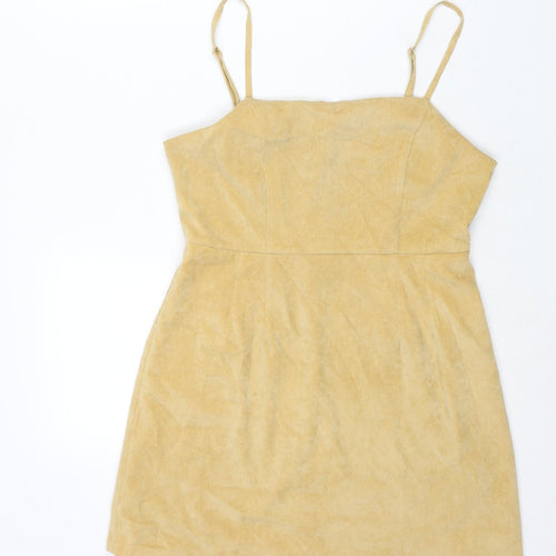 Cooperative Womens Yellow Cotton Mini Size M Square Neck Zip