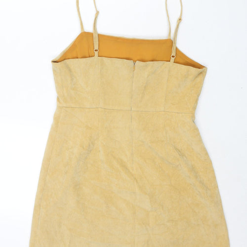 Cooperative Womens Yellow Cotton Mini Size M Square Neck Zip