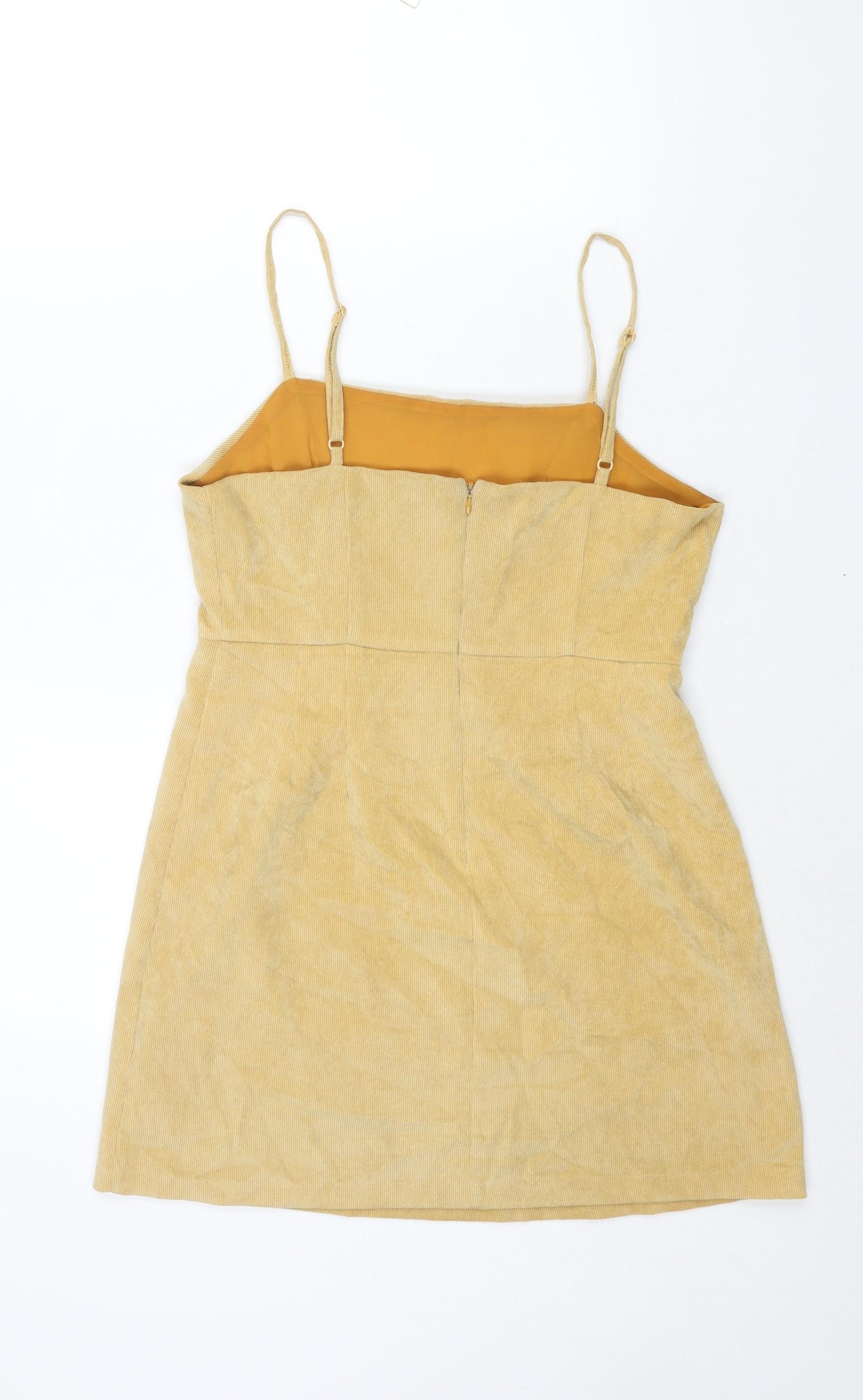 Cooperative Womens Yellow Cotton Mini Size M Square Neck Zip